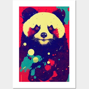 Colorful panda portrait Posters and Art